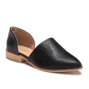 Catherine Malandrino Alaney Black Faux Leather DOrsay Flats Size 9